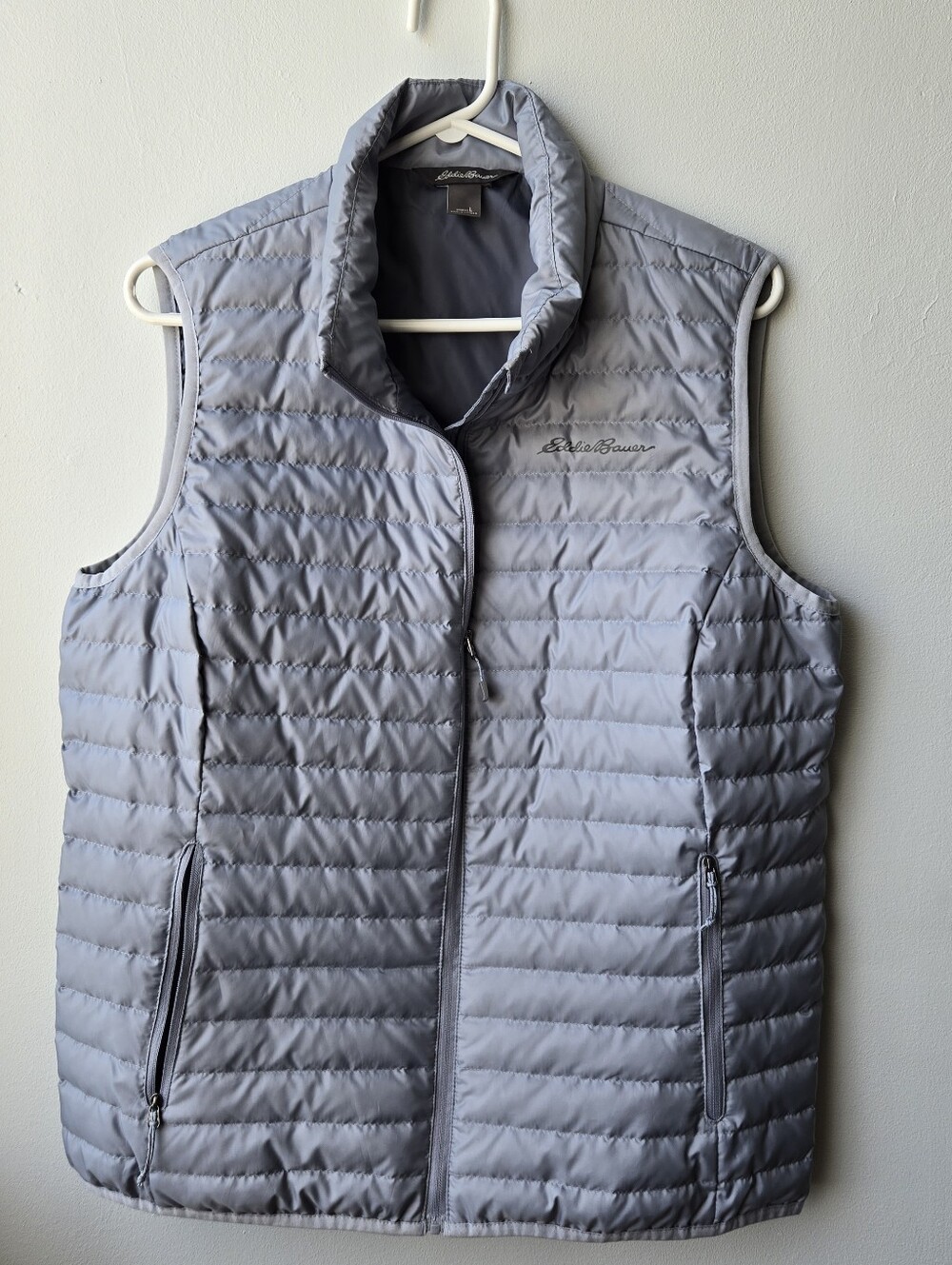 Ed Bauer Womens LG Down Quilted Vest Blue Lightweight Efficient Camping School